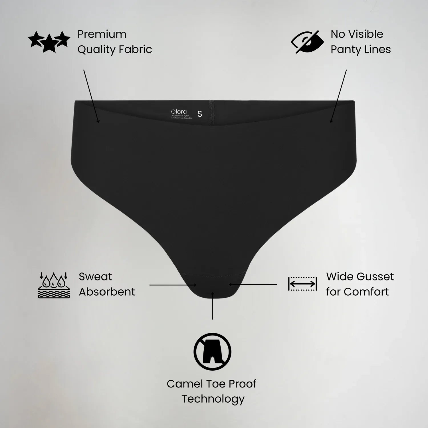 Invisible Camel Toe Thong High Rise