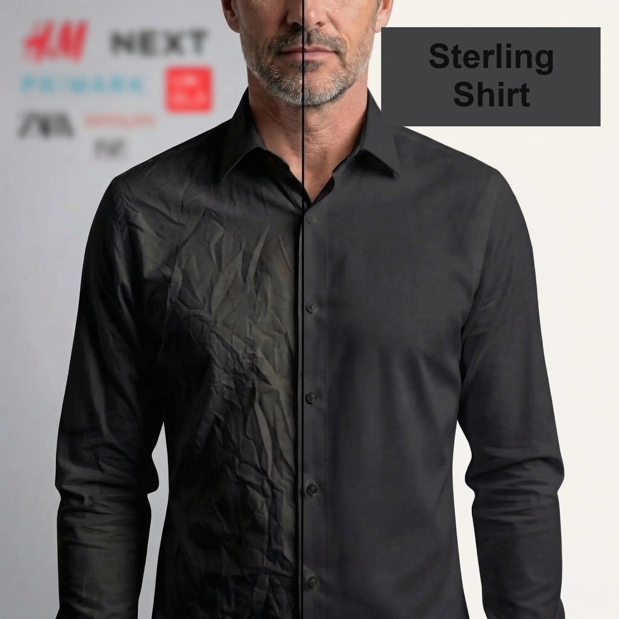 VitaFit non-iron shirt close-up collar and button detail
